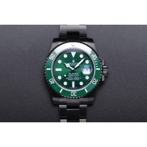 Submariner 116610 LV Blaken DLC 904L Steel V9F 1:1 Best Edition Green Dial On SA3135