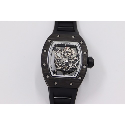 Richard Mille RM055 NTPT KVF Best Edition Skeleton Dial Black Crown on Black Rubber Strap MIYOTA8215 V3