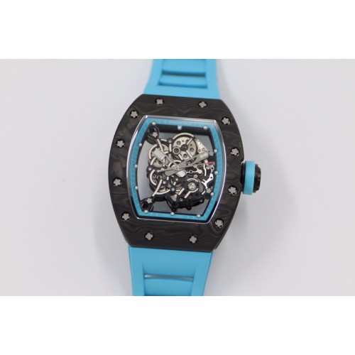 Richard Mille RM055 NTPT KVF Best Edition Skeleton Dial Blue on Blue Rubber Strap MIYOTA8215 V3