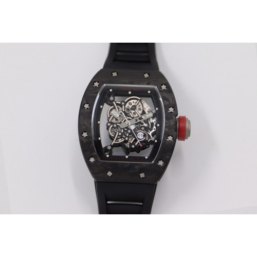Richard Mille RM055 NTPT KVF Best Edition Skeleton Dial Red on Black Rubber Strap MIYOTA8215 V3