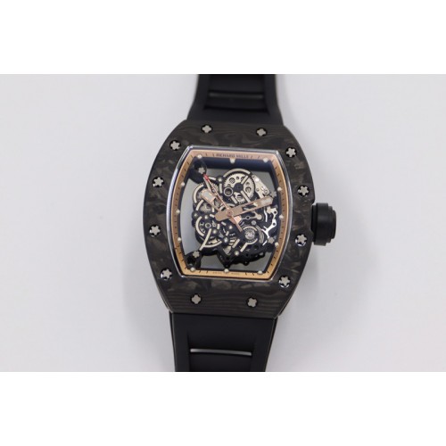 Richard Mille RM055 NTPT KVF Best Edition Skeleton Dial Gold on Black Rubber Strap MIYOTA8215 V3