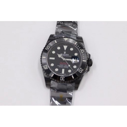 Rolex Submariner 116610 PVD Blaken Black Ceramic Bezel 904L Steel V6F 1:1 Black Best Edition A2824 (Red fonts)