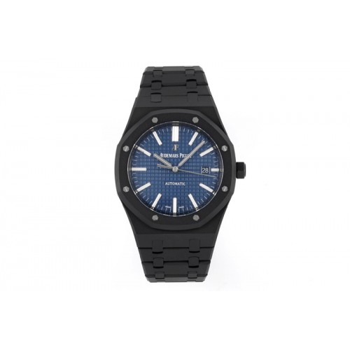 Audemars Piguet Royal Oak 41mm 15400 DLC ZF 1:1 Best Edition Blue Textured Dial on SS Bracelet A3120 (Free Box)