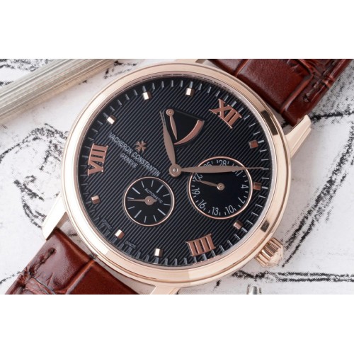 Vacheron Constantin Patrimony Power Reserve RG OXF Best Edition Black Dial on Brown Leather Strap A23J Vacheron Constantin Patrimony Power Reserve RG OXF Best Edition Black Dial on Brown Leather Strap A23J