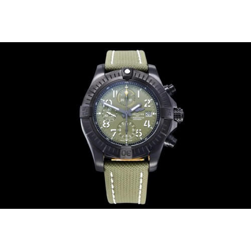 Breitling Avenger Bandit DLC GF 1:1 Best Edition Green Dial on Green Nylon Strap A7750