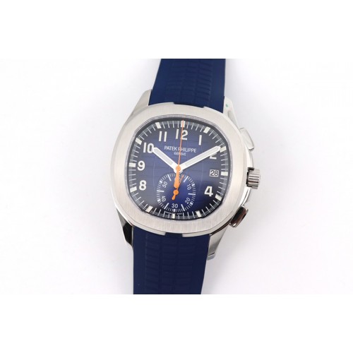 Patek Philippe Aquanaut 5968 SS OMF Best Edition Blue Dial on Blue Rubber Strap A520