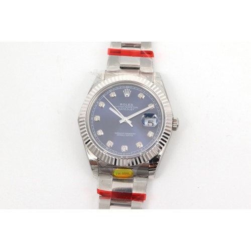 Rolex DateJust 41 126334 SS TW 1:1 Best Edition Blue Dial Diamond Markers on Oyster Bracelet A3135 Clone Rolex DateJust 41 126334 SS TW 1:1 Best Edition Blue Dial Diamond Markers on Oyster Bracelet A3135 Clone