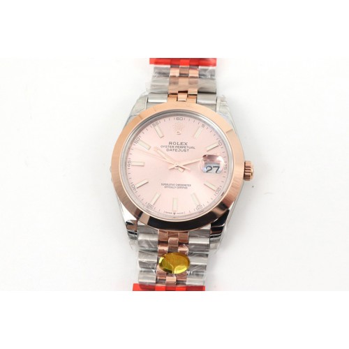 Rolex DateJust 41 126334 SS/RG TW 1:1 Best Edition Pink Dial Stick Markers on Jubilee Bracelet A3235 Clone Rolex DateJust 41 126334 SS/RG TW 1:1 Best Edition Pink Dial Stick Markers on Jubilee Bracelet A3235 Clone