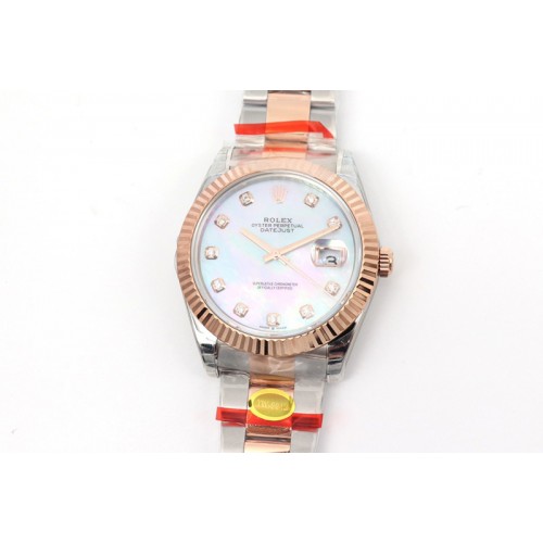 Rolex DateJust 41 126334 SS/RG TW 1:1 Best Edition Mop Dial Diamond Markers on Oyster Bracelet A3235 Clone