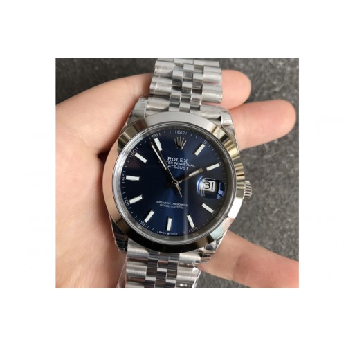 Rolex DateJust 41 126300 904L SS VSF 1:1 Best Edition Blue Dial on Jubilee Bracelet VS3235