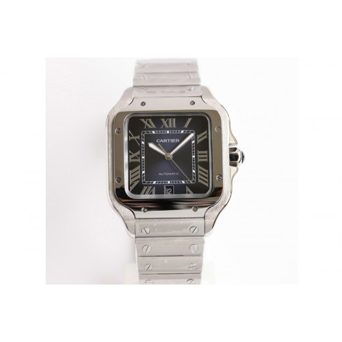 Santos de Cartier 40mm SS GF 1:1 Best Edition Blue Dial on SS SmartLinks Bracelet MIYOTA 9015 V2 (Free Leather)