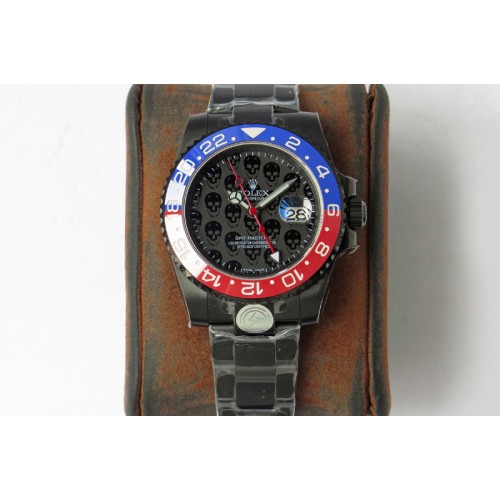 Rolex GMT-Master II 126710 DLC Red/Blue Ceramic 904L Steel LF 1:1 Best Edition Black Dial SA3186 CHS