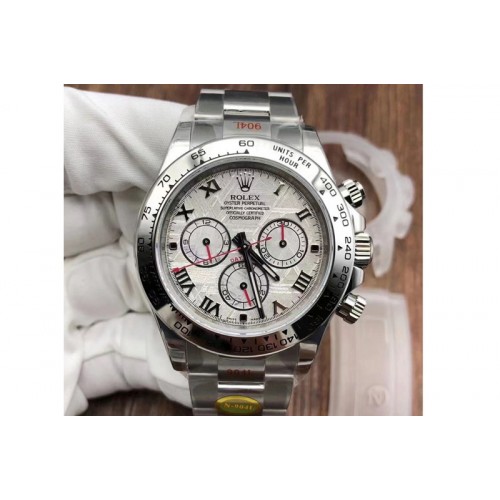 Rolex Daytona 116519 Meteorite Noob 1:1 Best Edition 904L SS Case on Oysterflex Strap SA4130 V4