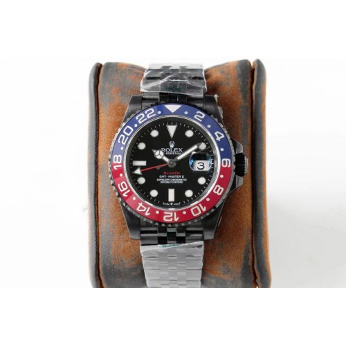 Rolex Blaken GMT Master II BLRO Pepsi Red/Blue Ceramic Bezel PVD Black GS A3186 Rolex Blaken GMT Master II BLRO Pepsi Red/Blue Ceramic Bezel PVD Black GS A3186