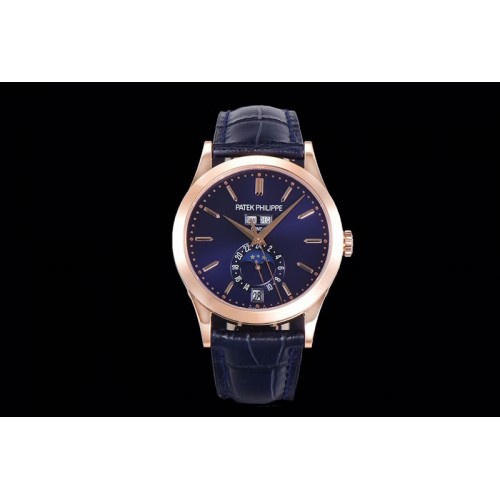 Patek Philippe Annual Calendar Complications 5396 RG GRF Best Edition Blue dial on Blue leather strap A324
