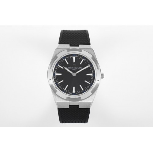 Vacheron Constantin Overseas SS 8F Maker Black Dial on Black Rubber Strap/SS Bracelet MIYOTA9015