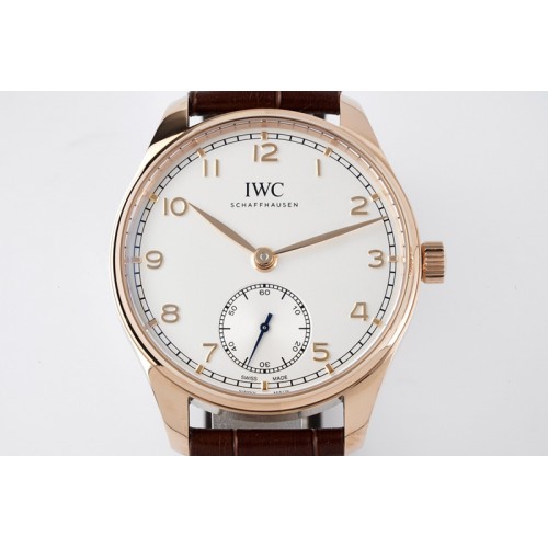 IWC Portuguese IW358305 ZF 1:1 Best Edition RG White Dial on Brown Leather Strap A82200