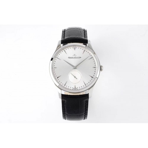 Jaeger-LeCoultre Master Ultra Thin Small Second SS ZF 1:1 Best Edition White Dial on Black Leather Strap A896