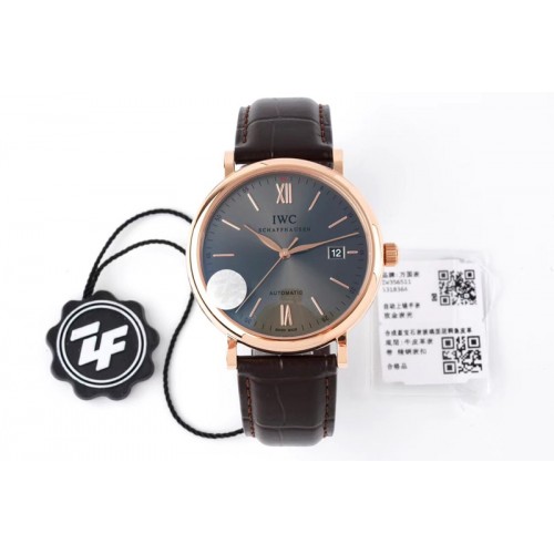 IWC IW356511 Portofino Automatic RG ZF 1:1 Best Edtiion Gray Dial on Brown Croco Strap M9019