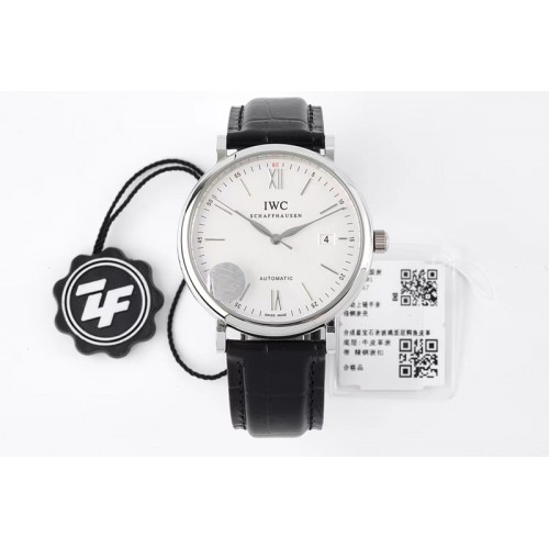 IWC IW356501 Portofino Automatic SS ZF 1:1 Best Edtiion White Dial on Black Croco Strap M9019