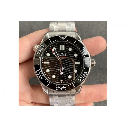 Omega Seamaster Diver 300M ORF 1:1 Best Edition Black Ceramic Black Dial on SS Bracelet A8800