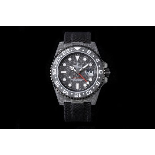 Rolex GMT DIW Carbon OMF Best Edition All Black Black Dial on Black Nylon Strap SA3186 CHS Rolex GMT DIW Carbon OMF Best Edition All Black Black Dial on Black Nylon Strap SA3186 CHS