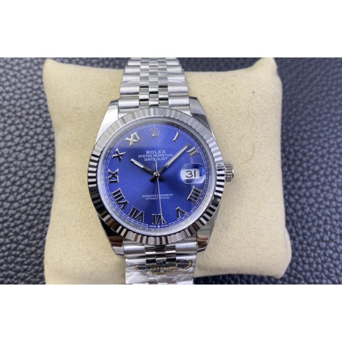 Rolex Datejust 41 SS 904L Steel Clean 1:1 Best Edition Blue Roman Dial on Jubilee Bracelet VR3235