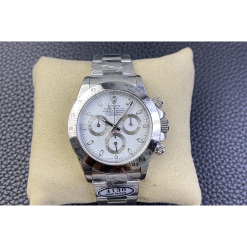 Rolex Daytona 116520 Clean 1:1 Best Edition 904L SS Case and Bracelet White Dial SA4130
