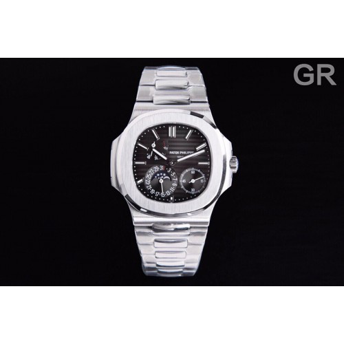 Patek Philippe Nautilus 5712 SS GRF 1:1 Best Edition Black Dial on SS Bracelet A240