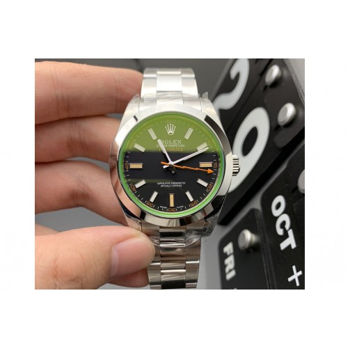 Rolex Milgauss 116400 GV 904L Steel GMF 1:1 Best Edition Black Dial on Bracelet SH3131