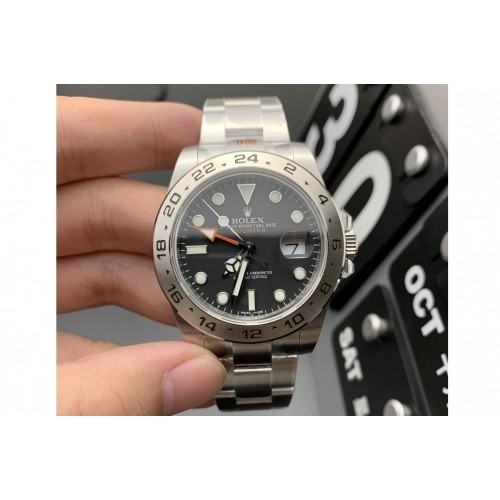 Rolex Explorer II 42mm 216570 Black 904L SS GMF 1:1 Best Edition Black Dial on Bracelet A3186 (Correct Hand Stack)