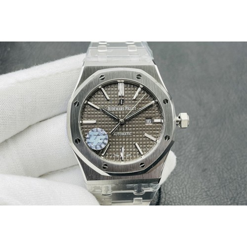 Audemars Piguet Royal Oak 41mm 15400 SS ZF 1:1 Best Edition Gray Textured Dial on SS Bracelet V2 SA3120 Super Clone