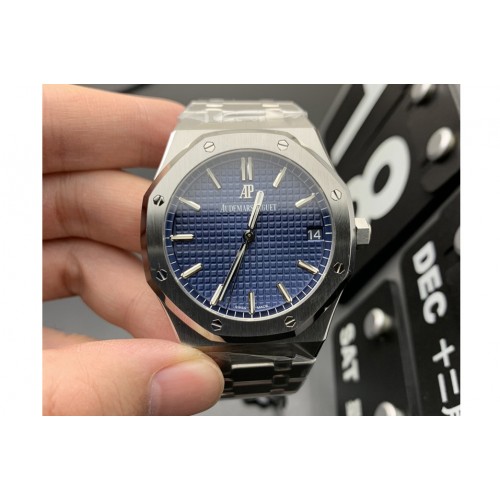 Audemars Piguet Royal Oak 41mm 15500 SS ZF 1:1 Best Edition Blue Textured Dial on SS Bracelet A4302 V2
