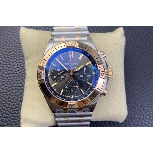 Breitling Chronomat B01 42mm SS/RG TF 1:1 Best Edition Brown Dial on SS/RG Bracelet A7750