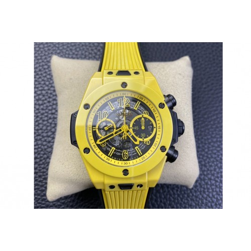 Hublot Big Bang Unico Yellow Magic Ceramic ZF 1:1 Best Edition Skeleton Dial on Yellow Rubber Strap A1280