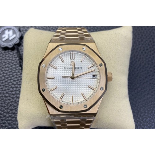 Audemars Piguet Royal Oak 41mm 15500 RG ZF 1:1 Best Edition White Textured Dial on RG Bracelet A4302 V2
