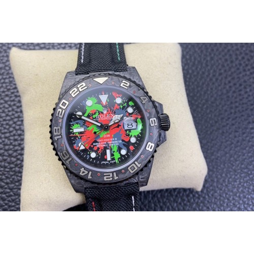 Rolex GMT DIW Carbon V6F 1:1 Best Edition Green/Red Dial on Black Nylon Strap VR3186 CHS Rolex GMT DIW Carbon V6F 1:1 Best Edition Green/Red Dial on Black Nylon Strap VR3186 CHS