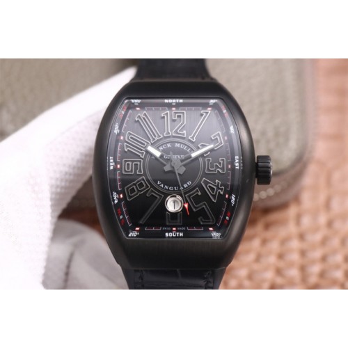 Franck Muller Vanguard V45 All Black DLC ZF 1:1 Best Edition Black Dial on Black Rubber Strap MIYOTA 9015 Franck Muller Vanguard V45 All Black DLC ZF 1:1 Best Edition Black Dial on Black Rubber Strap MIYOTA 9015