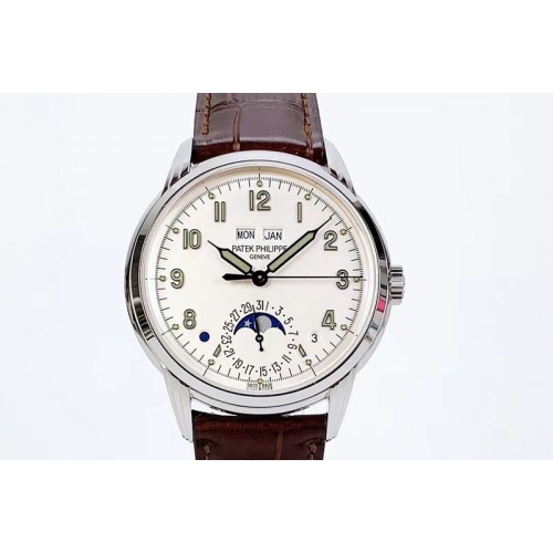 Patek Philippe Grand Complications 5320G GSF Best Edition White Dial on Brown Leather Strap A324
