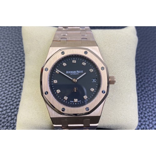 Audemars Piguet Royal Oak 39mm 15202 RG BF 1:1 Best Edition Black Textured Dial on RG Bracelet A2121