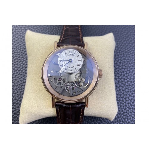 Breguet Tradition 7097BB RG ZF 1:1 Best Edition White/Gray Dial on Brown Leather Strap A505