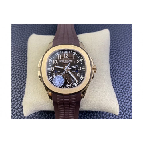 Patek Philippe Aquanaut 5164R RG ZF 1:1 Best Edition Brown Dial on Brown Rubber Strap A324