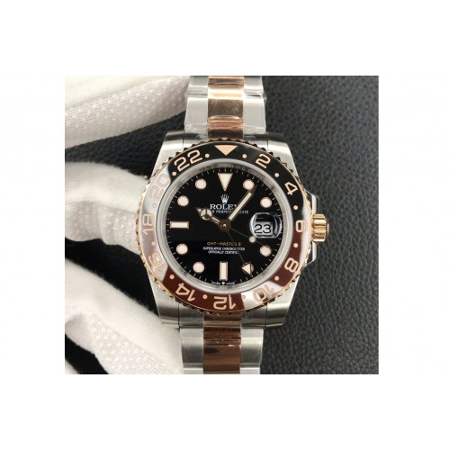 Rolex GMT-Master II 126711 CHNR Black/Brown Ceramic EWF Best Edition on SS/RG Bracelet SA3186 Rolex GMT-Master II 126711 CHNR Black/Brown Ceramic EWF Best Edition on SS/RG Bracelet SA3186