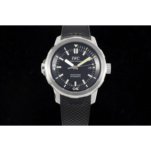 IWC Aquatimer SS IW3290 RSF 1:1 Best Edition Black Dial on Black Rubber Strap A2892