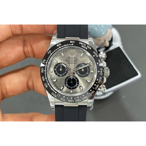 Rolex Daytona 116519 Noob 1:1 Best Edition 904L SS Case Gray/Black Dial on Black Rubber Strap SA4130