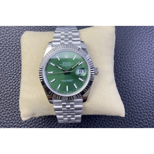 Rolex DateJust 41 126334 OWF 1:1 Best Edition 904L Steel Green Stick Dial on Jubliee Bracelet VR3235