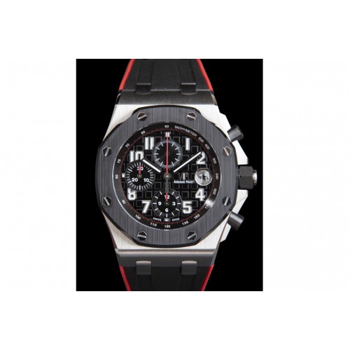 Audemars Piguet Royal Oak Offshore 2018 SIHH APFS 1:1 Best Edition "Dark Knight" on Black/Red Rubber Strap A3126