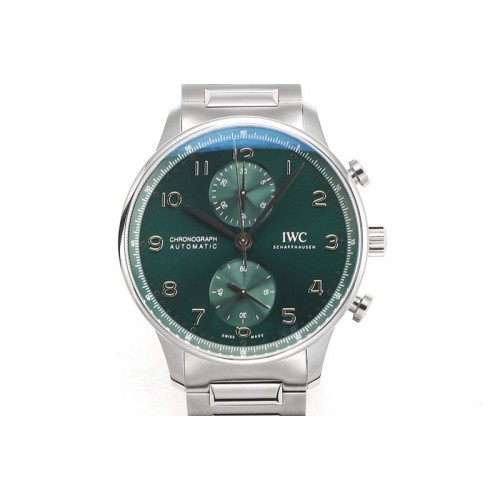 IWC Portuguese Chrono IW3716 RSF 1:1 Best Edition Green Dial on SS Bracelet A7750
