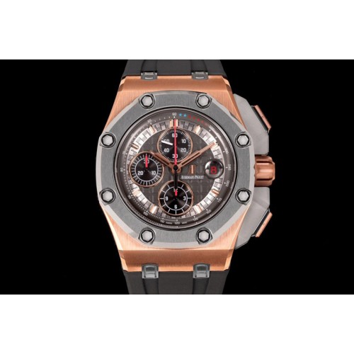 Audemars Piguet Royal Oak Offshore Schumacher RG TKF Best Edition Gray/Black Dial on Gray Rubber Strap A3126