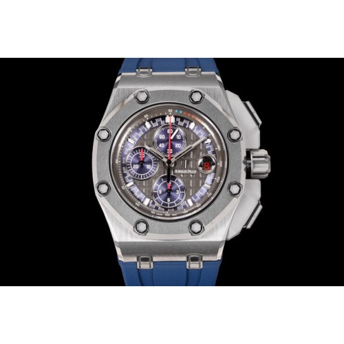 Audemars Piguet Royal Oak Offshore Schumacher SS TKF Best Edition Gray/Blue Dial on Blue Rubber Strap A3126